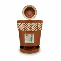 Zelfwaterende bloempot Stefanplast Orfeo Terra cotta Plastic 15 x 15 x 15 cm (12 Stuks) 3