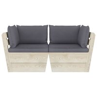 Tuinbank 2-zits met kussens pallet vurenhout 3