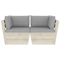 Tuinbank 2-zits met kussens pallet vurenhout 3