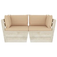 Tuinbank 2-zits met kussens pallet vurenhout 3