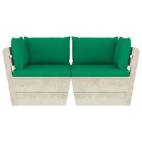 Tuinbank 2-zits met kussens pallet vurenhout 3