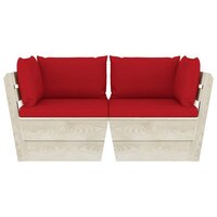 Tuinbank 2-zits met kussens pallet vurenhout 3