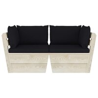 Tuinbank 2-zits met kussens pallet vurenhout 3