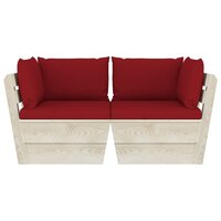 Tuinbank 2-zits met kussens pallet vurenhout 3