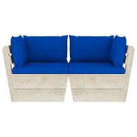 Tuinbank 2-zits met kussens pallet vurenhout 3