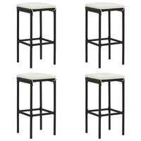 5-delige Tuinbarset met kussens poly rattan zwart 3