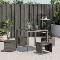 Tuinkrukken 4 st met kussens 41x41x36 cm poly rattan grijs 3
