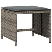 Tuinkrukken 4 st met kussens 41x41x36 cm poly rattan grijs 4