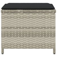 Tuinkrukken 4 st met kussens 41x41x36 cm poly rattan lichtgrijs 6