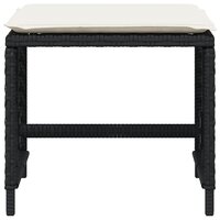 Tuinkrukken 4 st met kussens 41x41x36 cm poly rattan zwart 5