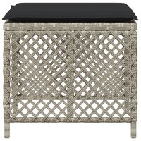 Tuinkrukken 4 st met kussens 41x41x36 cm poly rattan lichtgrijs 6