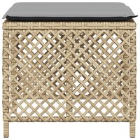 Tuinkrukken 4 st kussens 41x41x36 cm poly rattan gemengd beige 6