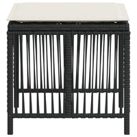 Tuinkrukken 4 st met kussens 41x41x36 cm poly rattan zwart 6