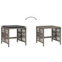 Tuinkrukken 4 st met kussens 41x41x36 cm poly rattan grijs 7