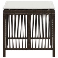 Tuinkrukken 4 st met kussens 41x41x36 cm poly rattan bruin 6