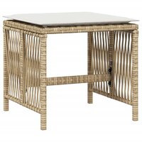 Tuinkrukken 4 st met kussens 41x41x36 cm poly rattan beige 4