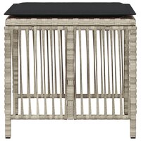 Tuinkrukken 4 st met kussens 41x41x36 cm poly rattan lichtgrijs 6