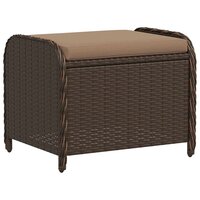 Tuinkruk met kussen 58x46x46 cm poly rattan bruin 2