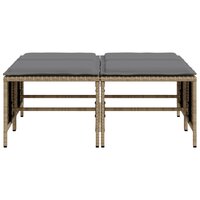 Tuinkrukken met kussens 4 st poly rattan beige 4