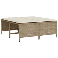 Tuinkrukken met kussens 4 st poly rattan beige 5