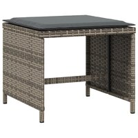 Tuinkrukken 4 st met kussens 40x40x35 cm poly rattan grijs 3
