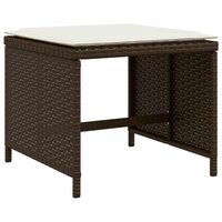 Tuinkrukken 4 st met kussens 40x40x35 cm poly rattan bruin 3
