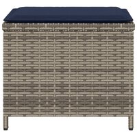 Tuinkrukken 4 st met kussens 40x40x35 cm poly rattan grijs 6