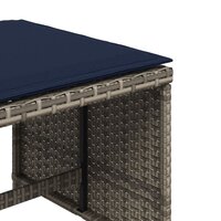 Tuinkrukken 4 st met kussens 40x40x35 cm poly rattan grijs 9