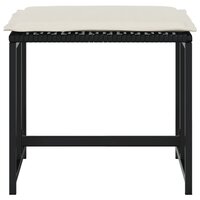 Tuinkrukken met kussens 4 st poly rattan zwart 4