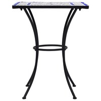 Bistrotafel moza&iuml;ek 60 cm keramiek blauw en wit 3