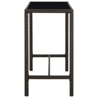 Tuinbartafel 130x60x110 cm poly rattan en glas bruin 3