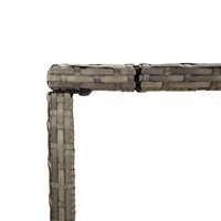 Bartafel met glazen blad 180x70x110 cm poly rattan grijs 5