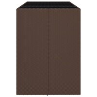 Bartafel met glazen blad 185x80x110 cm poly rattan bruin 4