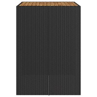 Tuinbartafel acaciahouten blad 105x80x110 cm poly rattan zwart 6