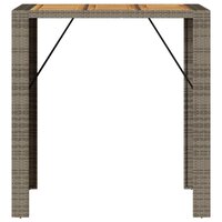 Tuinbartafel acaciahouten blad 105x80x110 cm poly rattan grijs 5