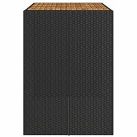 Tuinbartafel acaciahouten blad 145x80x110 cm poly rattan zwart 6