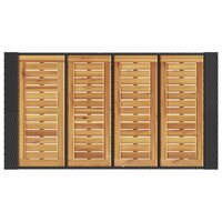 Tuinbartafel acaciahouten blad 145x80x110 cm poly rattan zwart 8