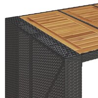 Tuinbartafel acaciahouten blad 145x80x110 cm poly rattan zwart 9