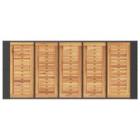 Tuinbartafel acaciahouten blad 185x80x110 cm poly rattan zwart 8