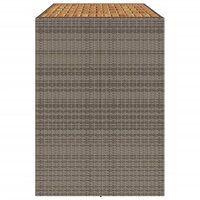Tuinbartafel acaciahouten blad 185x80x110 cm poly rattan grijs 6