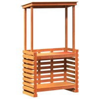 Tuinbartafel met dak bruin 112,5x57x195,5 cm massief hout 6