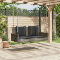 Schommelbank met kussens 119x56x48 cm poly rattan grijs 3
