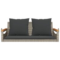 Schommelbank met kussens 109x62x40 cm poly rattan grijs 4