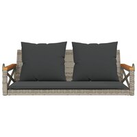 Schommelbank met kussens 109x62x40 cm poly rattan grijs 4