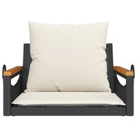 Schommelbank met kussens 63x62x40 cm poly rattan zwart 4