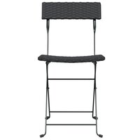 Bistrostoelen 4 st inklapbaar poly rattan en staal zwart 4