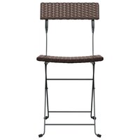 Bistrostoelen 4 st inklapbaar poly rattan en staal bruin 4