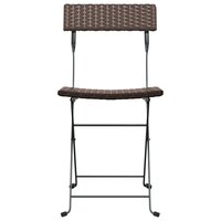 Bistrostoelen 6 st inklapbaar poly rattan en staal bruin 4