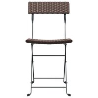 Bistrostoelen 8 st inklapbaar poly rattan en staal bruin 4