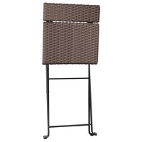 Bistrostoelen 8 st inklapbaar poly rattan en staal bruin 5